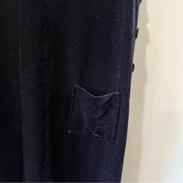 VTG Y2K‎ Jacqueline Ferrar VELVET VELOUR Black Jumper Dress Maxi Stretch Size 12 - Image 4
