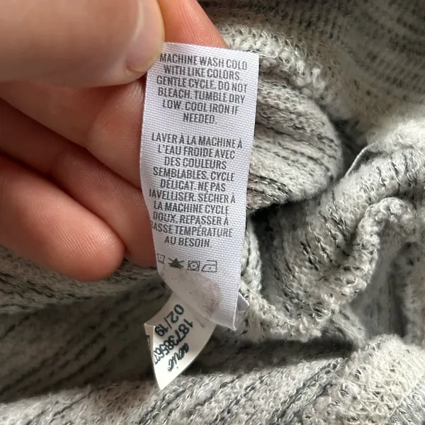 Aerie Oversized Long Sleeve Crew Neck Top Sweater Striped Size S Grey Layering - Image 11