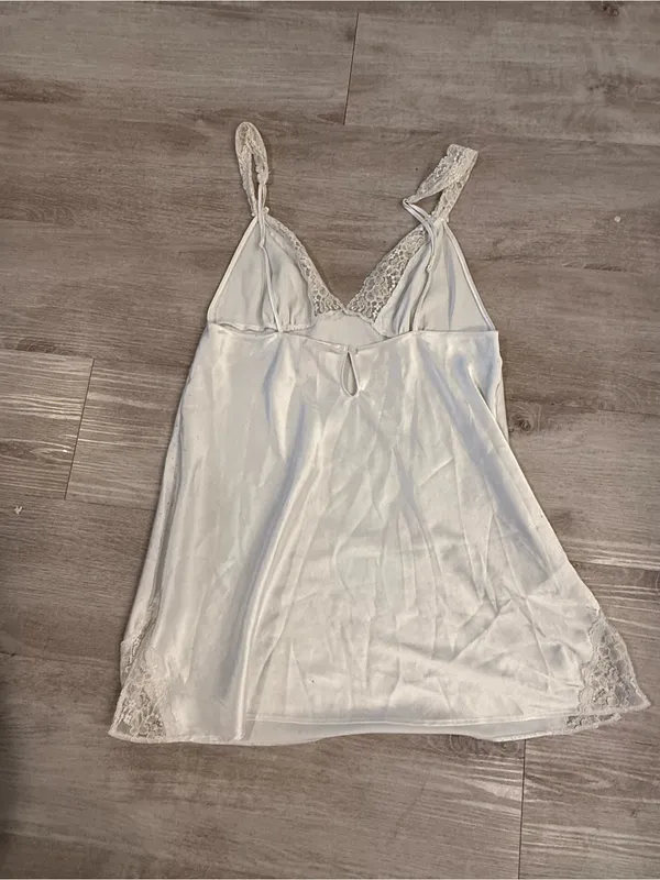 Victoria Secret White Lace Slip Dress Size Medium - Image 11