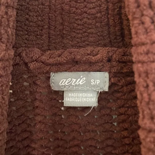 Aerie burgundy chunky knit cozy turtleneck sweater small - Image 4