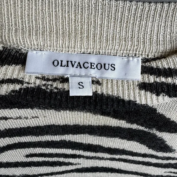Crew Neck Lightweight Zebra‎ Print Sweater Sz S Side Zippers - Image 9