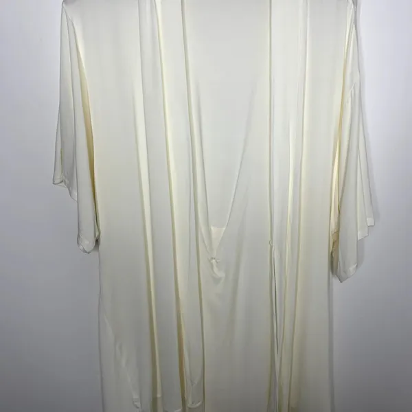 Eberjey Rosalia Tencel Modal Ivory Robe Lace Tie Womens Small - Image 8