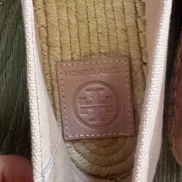 Tory Burch Weston Espadrilles Canvas Flat Seashell Pink Resort Summer Women Sz 7 - Image 12