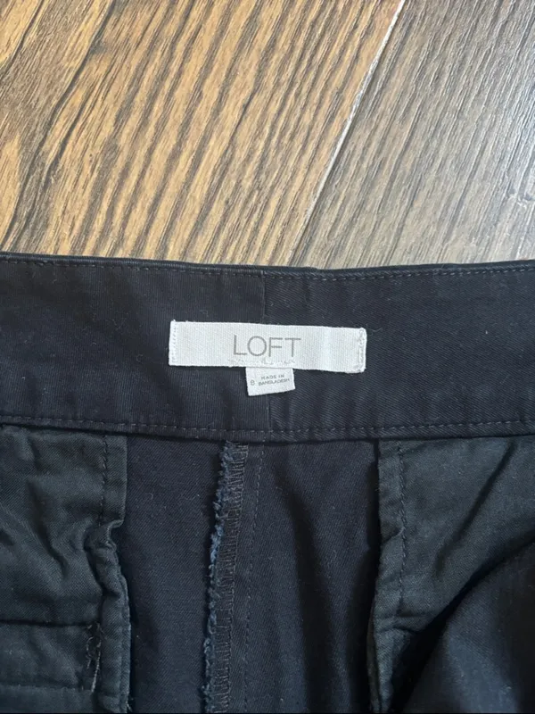 LOFT Black Scallop Hem The Riviera Short High Waist Women's Shorts Size 8 - Image 4