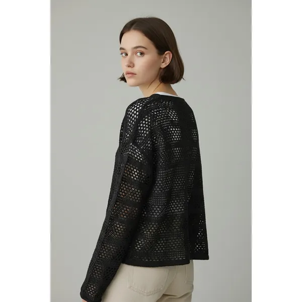 No Boundaries Juniors Cover-up Size S Black Crochet Beachcore Swim Cover Sheer - Image 9
