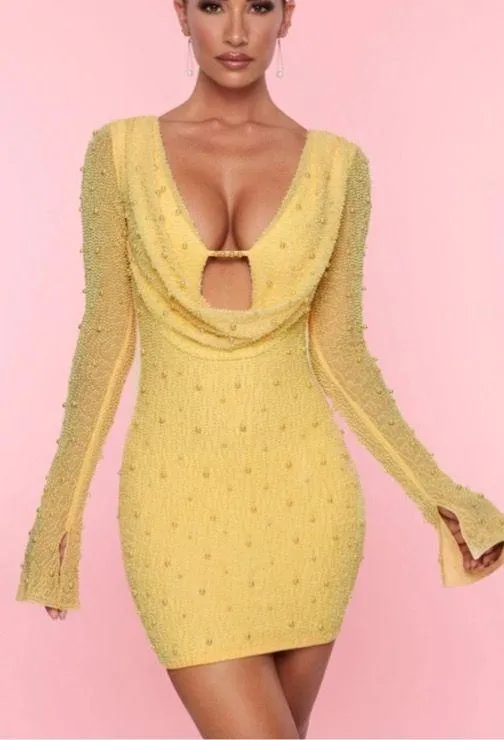 Oh Polly Embellished Long Sleeve Dress - Image 3