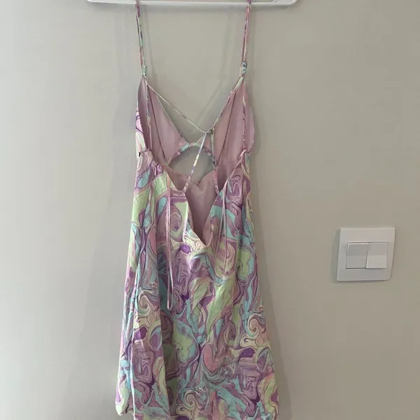 Zara Tie Dye Cutout Satin Mini Dress Sz M - Image 11