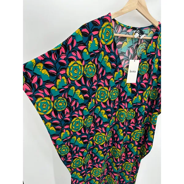 Leota Dress‎ Women's S Multi Blue Pink Bright Floral Marche Fleur V-Neck Maxi - Image 4