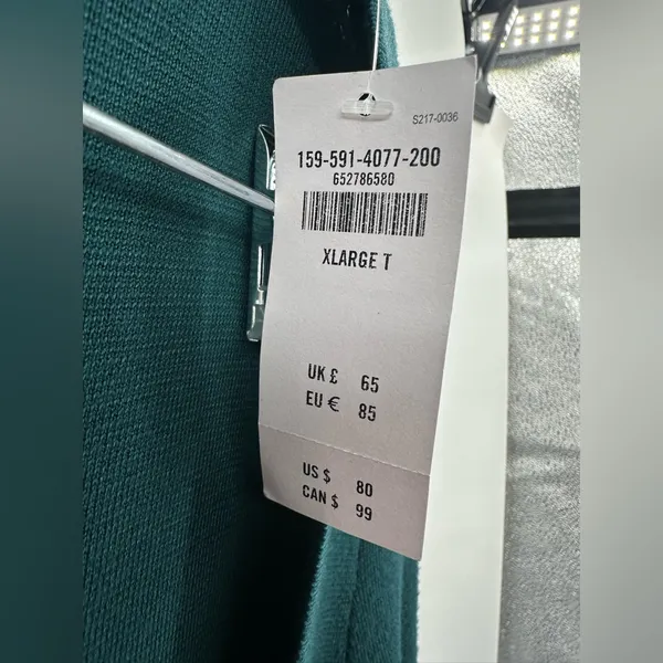 Abercrombie‎ & Fitch NWT Long Sleeve Teal Green Mini Sweater Dress Size XLT - Image 5
