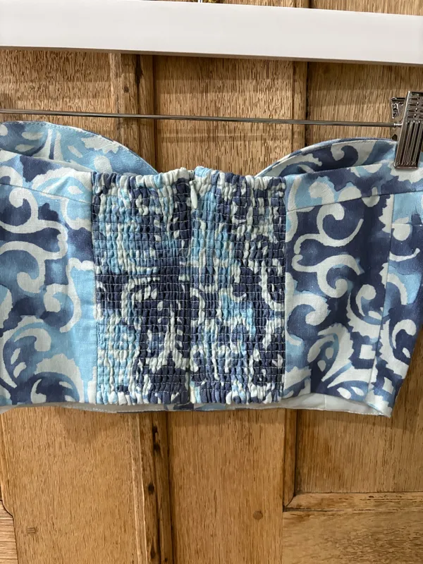ALEXIS Isola Top in Blue & White Linen XS NWT - Image 7