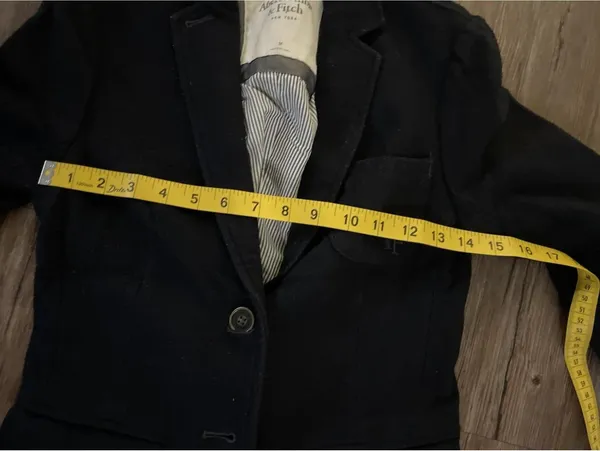 VTG Abercrombie & Fitch Y2K Blue Blazer Wool Blend Jacket M - Image 4