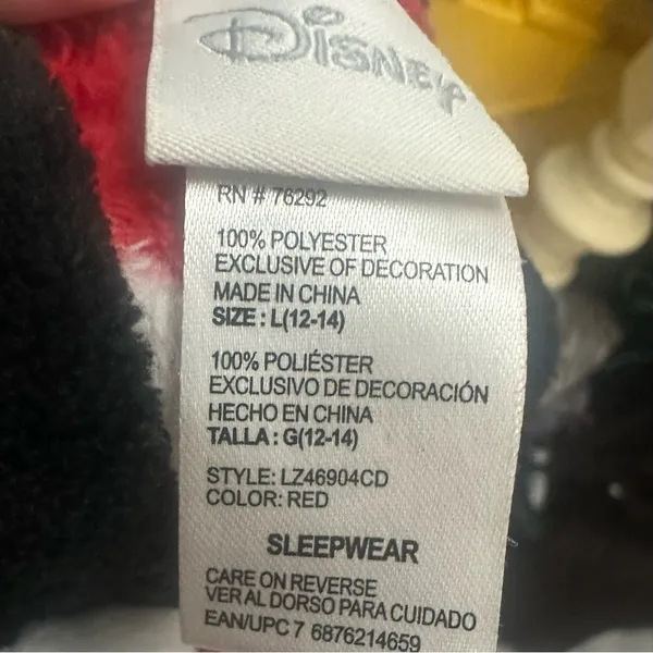 Disney Minnie Mouse‎ Women's Sleepwear PJ Costume Adult One Piece Hood Large - Image 4