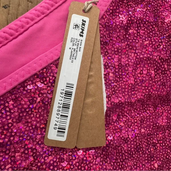 🪩NWT SOLD OUT SKIMS Bikini Bar Tie Bikini Bottom~Medium~Flamingo 🦩 - Image 7