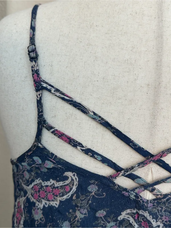 Mossimo Supply Co. Navy Paisley Spaghetti Strap Camisole - Image 4
