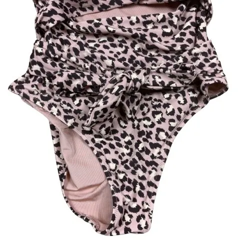 Aerie Leopard Cheetah Print Wrap Swimsuit One Piece Full Coverage Beach Small‎ - Image 3