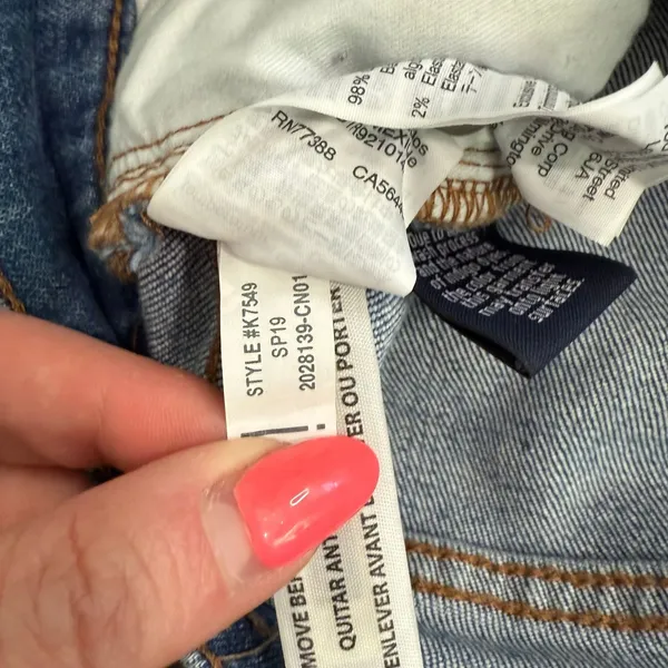 Madewell Blue Distressed Raw Hem Light Wash Stretch Perfect Vintage Jeans sz 26 - Image 5