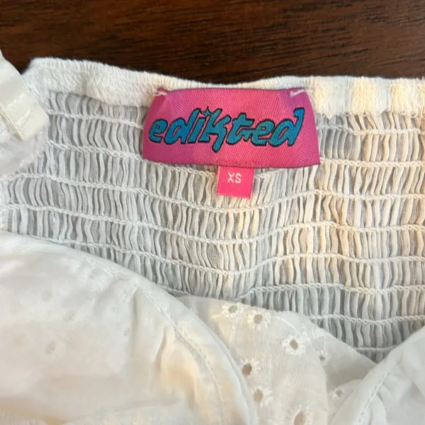 Edikted White Smocked Lace Top - Image 2