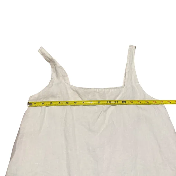 Reformation Cami Square Neck Mini Dress White Linen Clean Girl Minimalist Size 4 - Image 9
