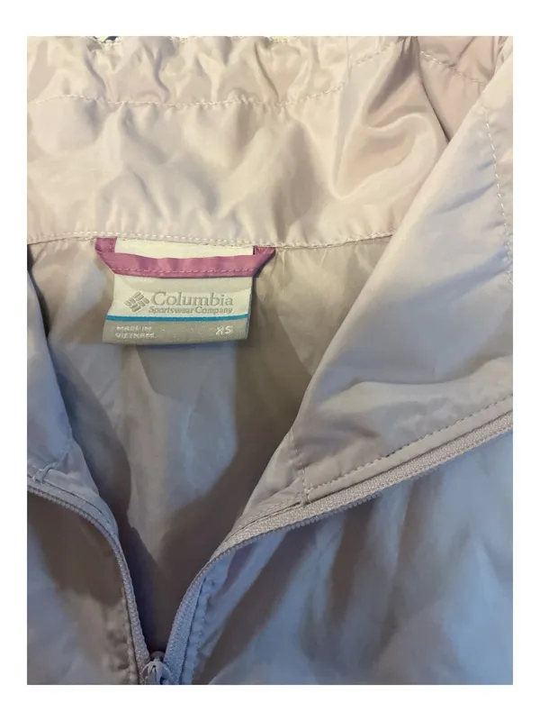 Columbia Lightweight Colorblock Windbreaker Jacket Women Size XS Light Purple Purple Full Zip - Image 3