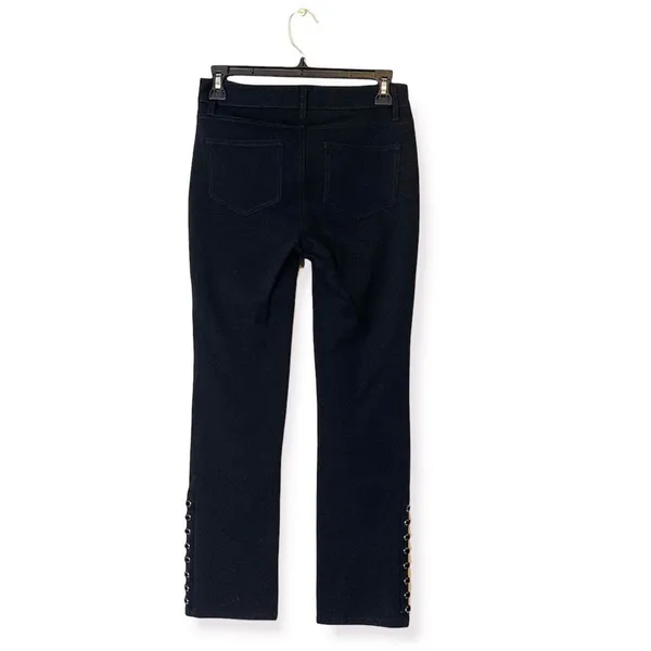 Paige luxe ponte high rise Velvet lace up pants‎ black sz 26 - Image 8
