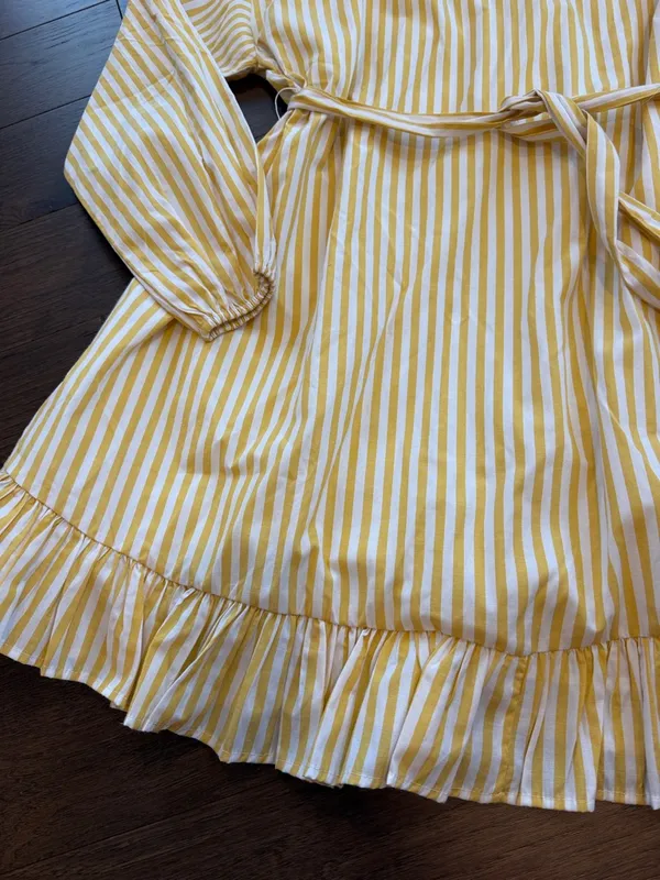 English Factory Belted Mini Dress in Yellow/White - Medium - C11-195 - Image 5