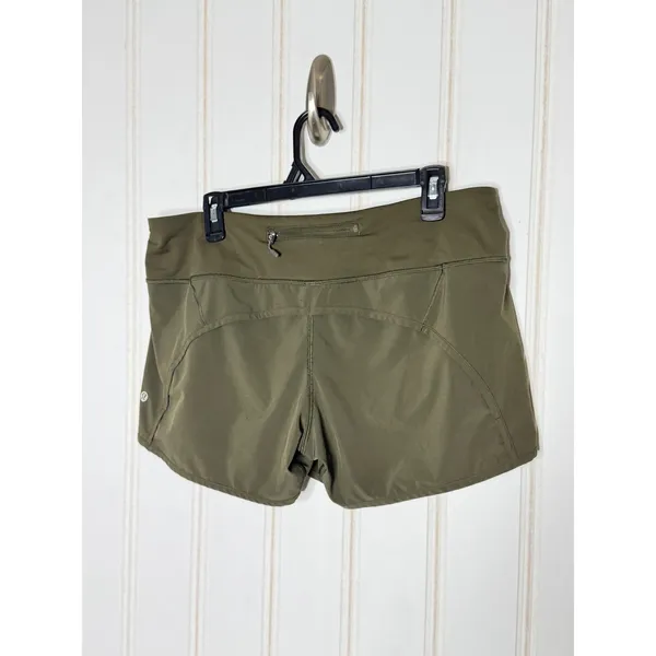 Lululemon Run Times Short 4-way Stretch 4" Dark Olive Green Size 10 - Image 5