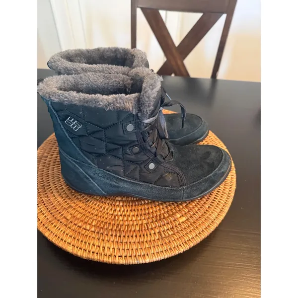 Columbia Minx Mid II‎ Omni-Heat Waterproof Winter Boots Black Suede 9.5 YL5251 - Image 2