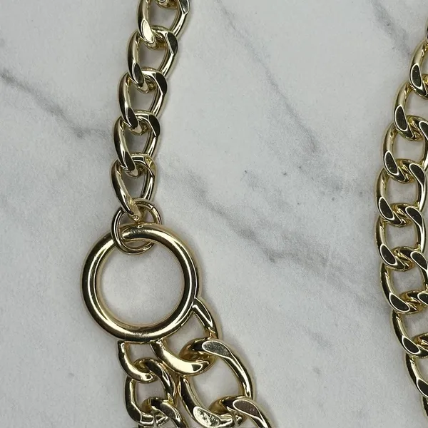 Chunky Draped Gold Tone Chain Link Belt Adjustable Y2K One Size OS ✨ - Image 6