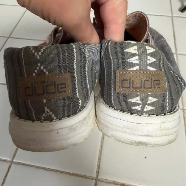 Hey Dude Wendy Boho Gray Size 9 Slip On Casual Gray Peach - Image 3