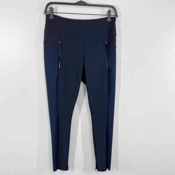 Athleta Stellar Tight Pants Small Black Travel Leggings‎ Zipper Pocket Women's - Image 3