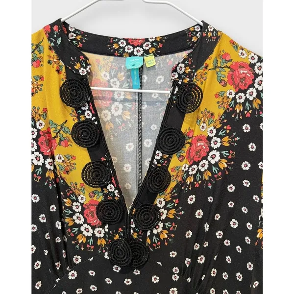 Farm Rio Floral-Blocked Maxi Dress Size XS - Image 9