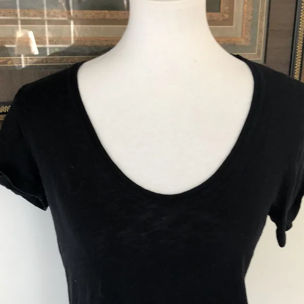 Simple Black Deep Neck J Cew Tee - Image 2