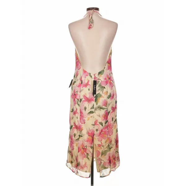 Lulus Harleigh Light Yellow Floral Halter Midi Dress Large Garden Party - Image 7