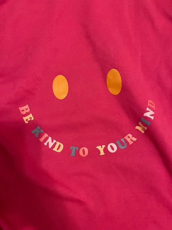 SheIn PinkGraphic Hoodie with Smiley Face - Image 2