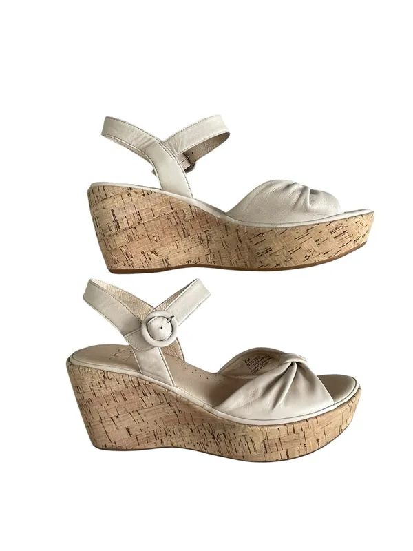 ONO Caul Beige Knot Front Cork Wedge Leather Sandals Women’s Size 8 - Image 5