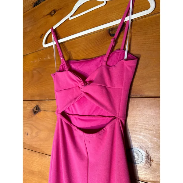 NWT Lulus Iveta Fuchsia Cutout Ruffled Sleeveless Midi Dress Gala Banquet Size M - Image 7