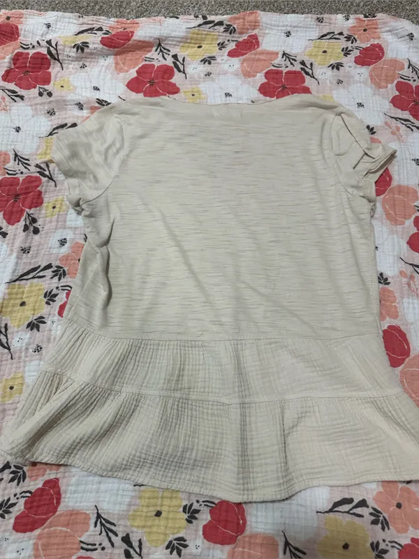 Altar'd State Cream Peplum V-Neck Top - Image 5