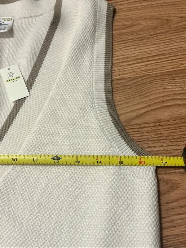 Offline By Aerie Tennis Sweater Vest Cardigan Size XS - Image 5