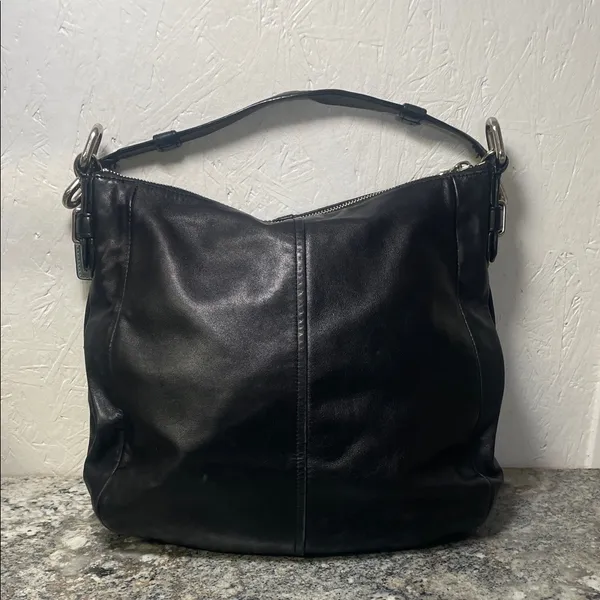 Y2K Authentic Coach Black Leather Chelsea Hobo Shoulder Bag Classic Chic - Image 2
