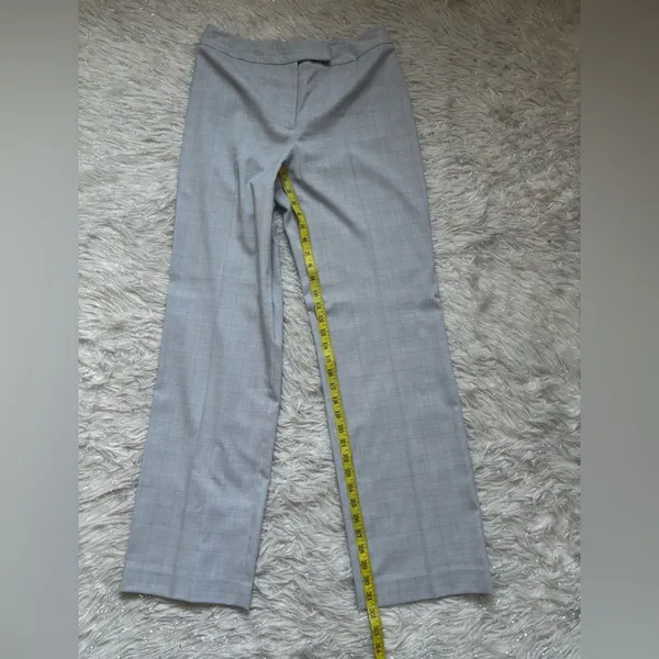Andrea Viccaro Gray‎ Plaid Classic Women's Light Gray Dress Pants Size 6 - Image 6