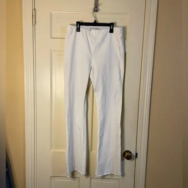 FP We The Free Jenny High Rise Skinny Flare Pullon Pants White Size 31 - Image 8