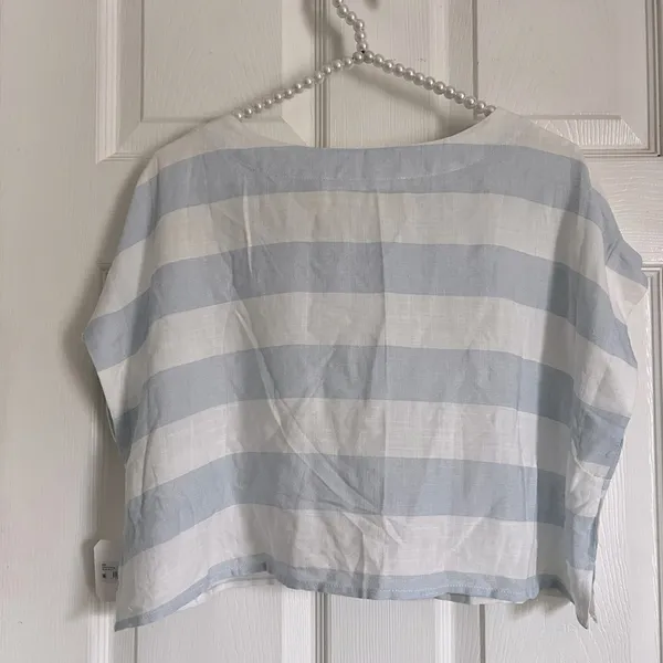Altar’d State NWT shirt blue white stripe top large womens blouse - Image 4