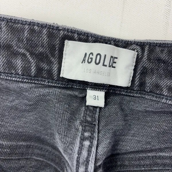 AGOLDE Jeans Womens 31 Gray Charcoal Wash High Rise Straight Stretch Denim - Image 8