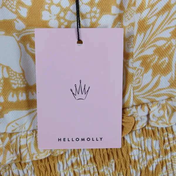 Hello Molly On The Moon Yellow White Floral Spaghetti Strap Mini Dress Small - Image 9