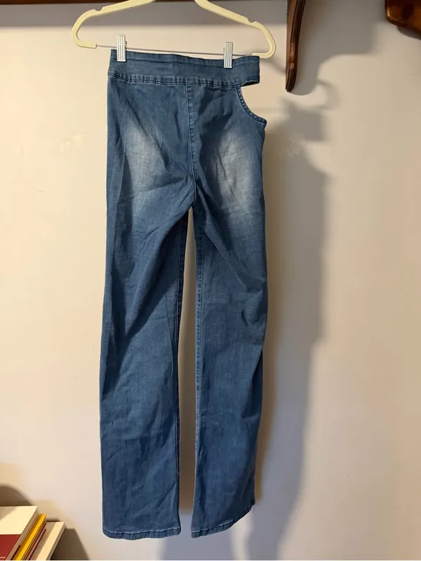 I.AM.GIA Drew Jeans S Blue Cutout Waist Straight Leg Y2K Denim - Image 2