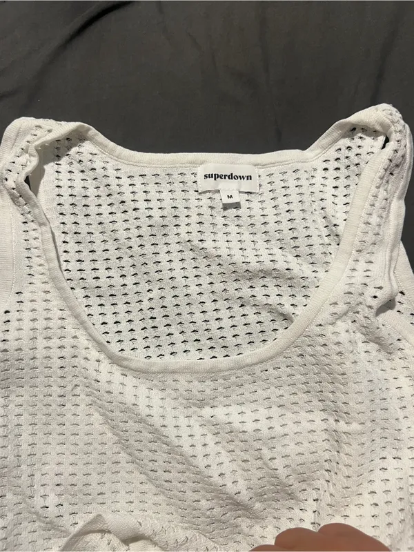 Superdown Talulah White swimsuit Cover up Knit Mini size M - Image 6
