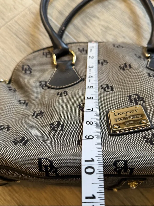 Dooney & Bourke Vintage Rare Zip Satchel Black & Gray - Image 6