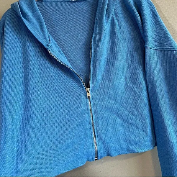 ✨ Garage Women’s Blue Zip‎ Up Sweater Hoodie Small - Image 4