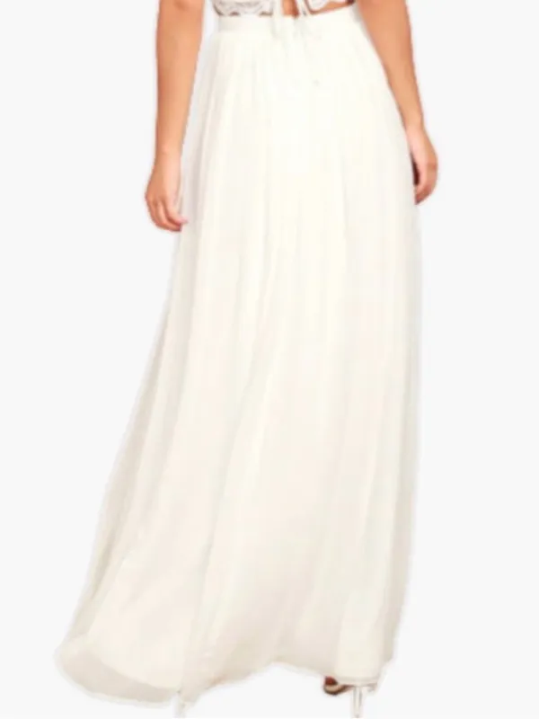 Lulu's White High-Slit Flowing Maxi Skirt - Image 4
