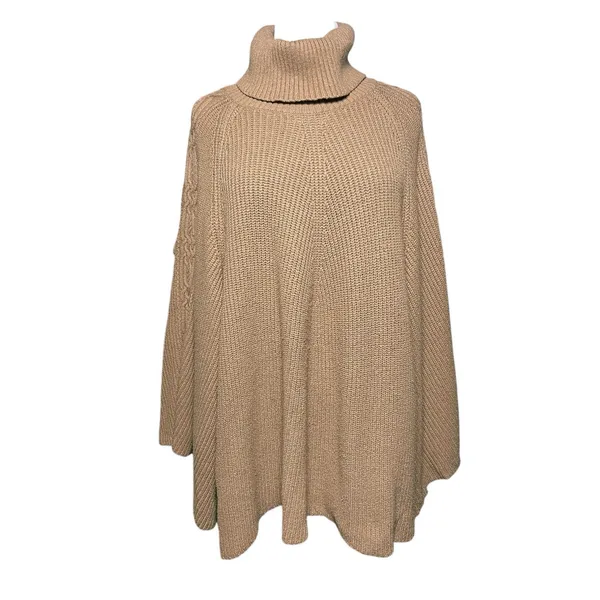 ANTHROPOLOGIE Women’s Camel Wing Sleeved Pullover Tunic Sweater - Image 2